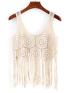 Shein Hollow Out Fringe Crochet Tank Top