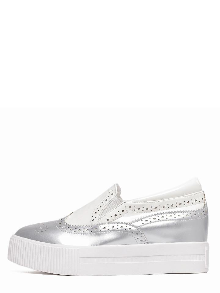 Shein Round Toe Flatform Slip-on Wedges