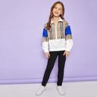 Shein Girls Zip Half Placket Cut-and-sew Jacket