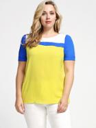 Shein Plus Size Color Block Blouse - Yellow