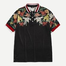 Shein Men Flower Print Polo Shirt