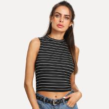 Shein Striped Print Crop Top