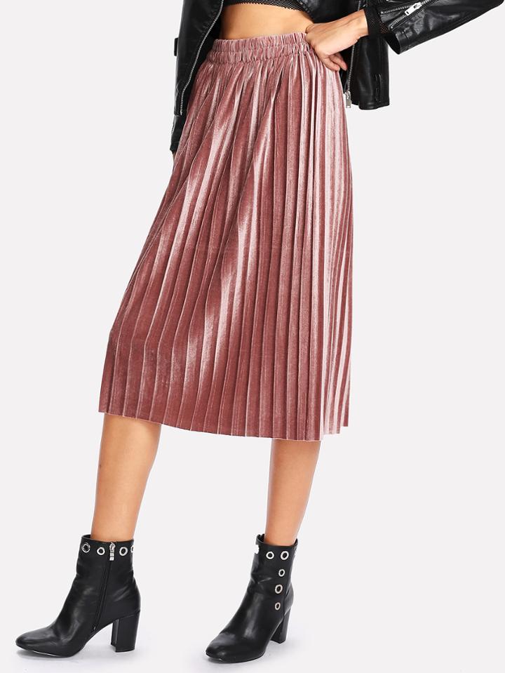 Shein Metallic Box Pleated Skirt