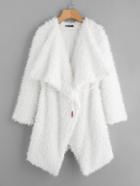 Shein Waterfall Collar Faux Fur Coat