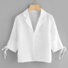 Shein Notch Collar Tied Sleeve Blouse