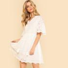 Shein Tassel Tie Neck Cut Out Detail Dress
