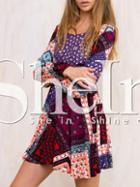 Shein Multicolor Round Neck Patchwork Dress