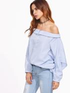 Shein Vertical Striped Button Front Multiway Blouse