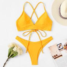 Shein Criss Cross Lace-up Bikini Set