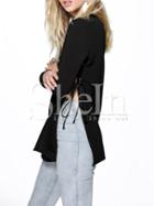 Shein Black Lace Up Side T-shirt