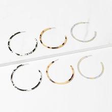 Shein Leopard Pattern Hoop Earrings 3pairs