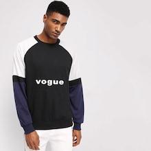 Shein Men Raglan Sleeve Letter Print Colorblock Sweatshirt