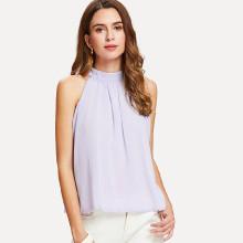 Shein Overlap Back Tie Detail Blouse