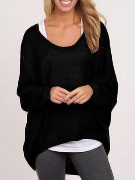 Shein High Low Loose Black T-shirt