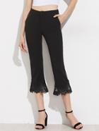 Shein Crochet Lace Paneled Cropped Flare Pants