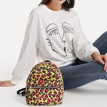 Shein Leopard Pattern Zipper Front Backpack