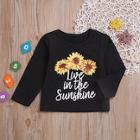 Shein Toddler Girls Sunflower & Letter Print Tee