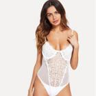 Shein Contrast Lace Cami Bodysuit