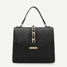 Shein Chain Decor Flap Pu Satchel Bag