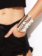 Shein Silver Plated Geometric Hollow Out Cuff Bracelet