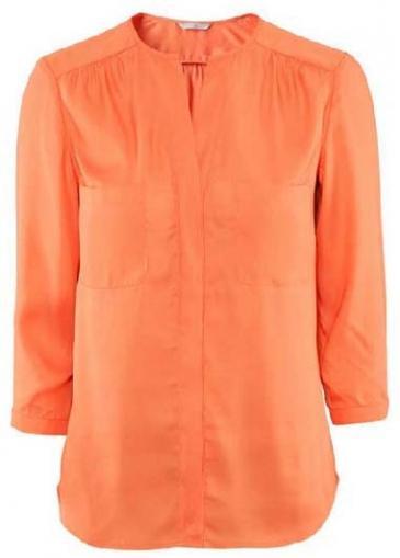 Rosewe Charming Solid Orange Three Quarter Sleeve Chiffon Shirt
