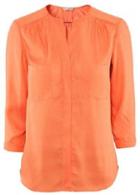 Rosewe Charming Solid Orange Three Quarter Sleeve Chiffon Shirt