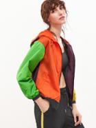 Shein Color Block Drop Shoulder Zip Up Hooded Jacket