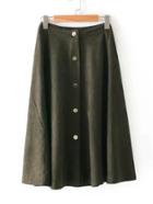 Shein Button Detail Knee Length Skirt
