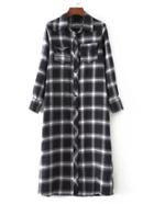 Shein Button Up Checked Shirt Dress