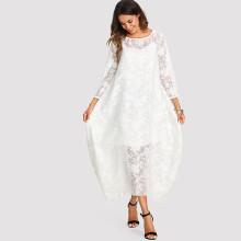 Shein Floral Print See Through Dress
