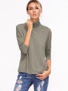 Shein Grey Cowl Neck Drop Shoulder T-shirt