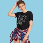 Shein Graphic Print Short Sleeve Tee