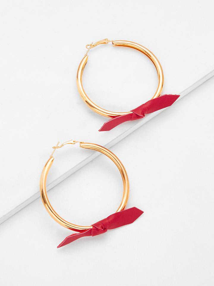 Shein Knot Design Hoop Drop Earrings