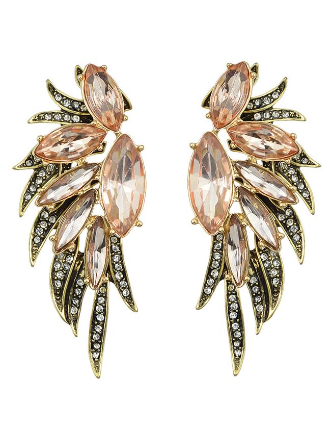 Shein Multicolors Rhinestone Stud Wing Earrings