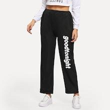 Shein Letter Print Straight Leg Pants