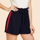 Shein Knot Front Stripe Side Shorts