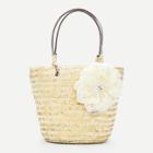 Shein Flower Detail Woven Tote Bag