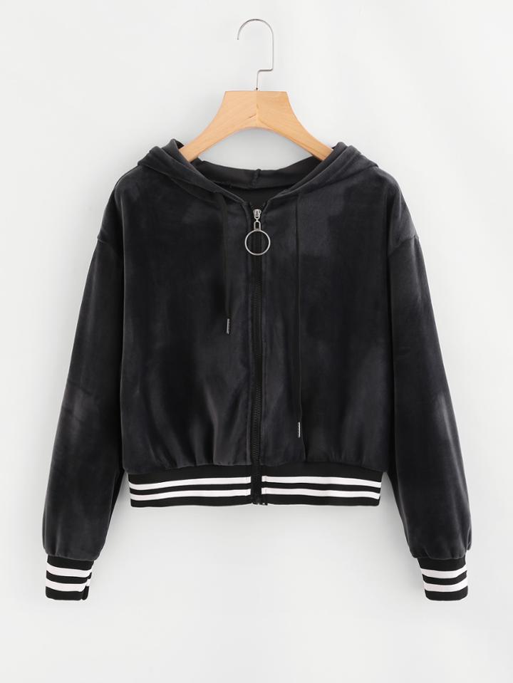 Shein O-ring Zip Hooded Jacket
