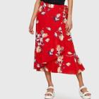 Shein Floral Wrap Midi Skirt