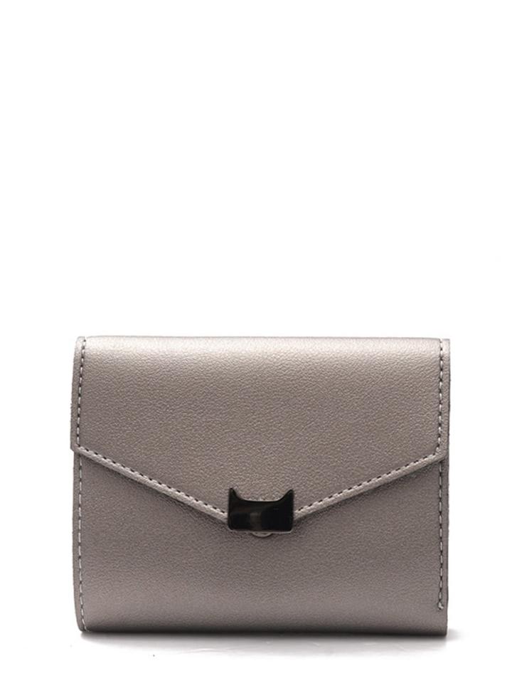 Shein Magnetic Button Design Pu Purse