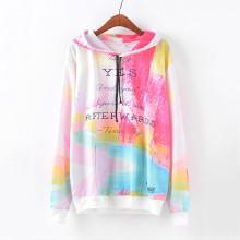 Shein Letter Print Colorful Hoodie