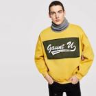 Shein Men Letter Print 2 In 1 Sweatshirt