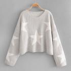 Shein Drop Shoulder Star Pattern Sweater
