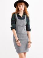 Shein Grey Pocket Front Knitted Pinafore Dress