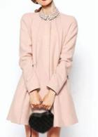 Rosewe Sweet Long Sleeve Pink Cotton Blend Coat For Woman
