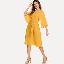 Shein Cape Sleeve Self Belted Dress