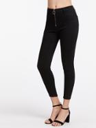 Shein Exposed Zip Front Jeans