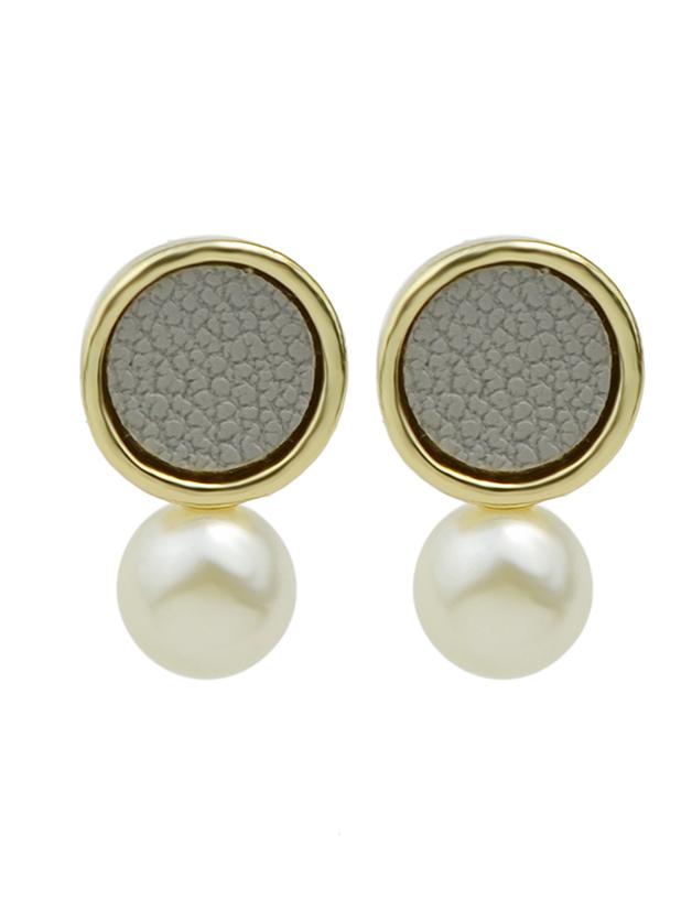 Shein Gray New Coming Imitation Pearl Small Stud Earrings