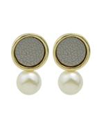 Shein Gray New Coming Imitation Pearl Small Stud Earrings