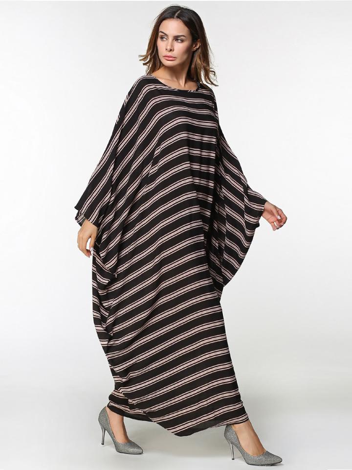 Shein Contrast Stripe Kaftan Dress